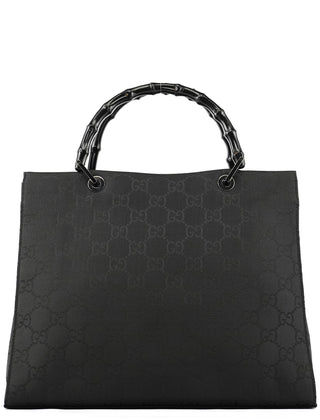 Gucci Black GG Bamboo Tote Bag
