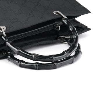 Gucci Black GG Bamboo Tote Bag