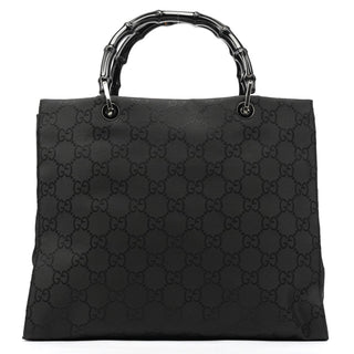 Gucci Black GG Bamboo Tote Bag