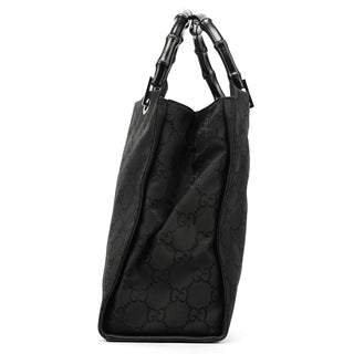 Gucci Black GG Bamboo Tote Bag