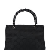 Gucci Black GG Bamboo Tote Bag