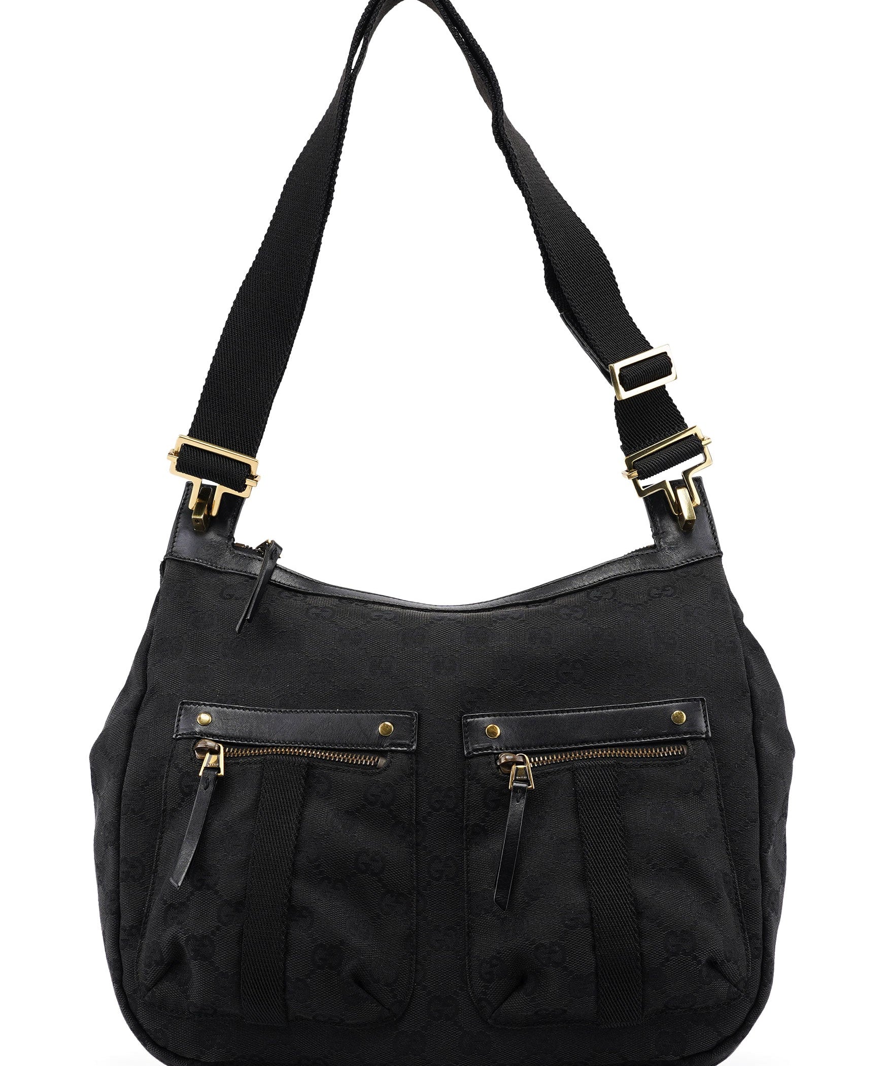Gucci Black GG Canvas Crossbody Bag