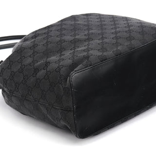 Gucci Black GG Canvas Drawstring Shoulder Bag