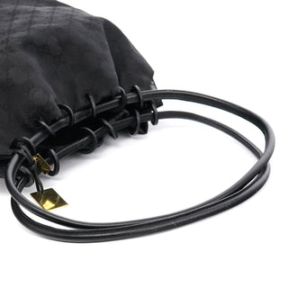 Gucci Black GG Canvas Drawstring Shoulder Bag