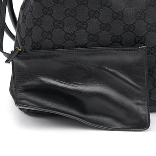 Gucci Black GG Canvas Drawstring Shoulder Bag