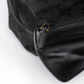 Gucci Black GG Canvas Drawstring Shoulder Bag