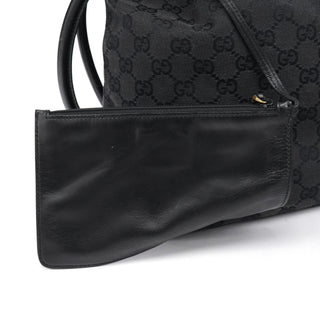 Gucci Black GG Canvas Drawstring Shoulder Bag