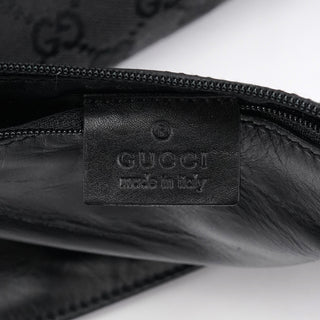 Gucci Black GG Canvas Drawstring Shoulder Bag