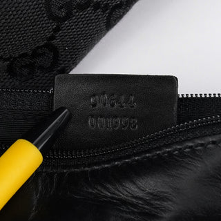 Gucci Black GG Canvas Drawstring Shoulder Bag