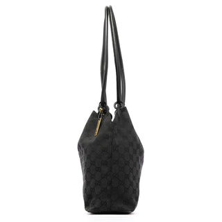 Gucci Black GG Canvas Drawstring Shoulder Bag