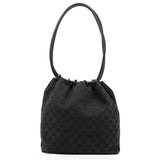 Gucci Sac porté épaule à lien coulissant en toile GG noire