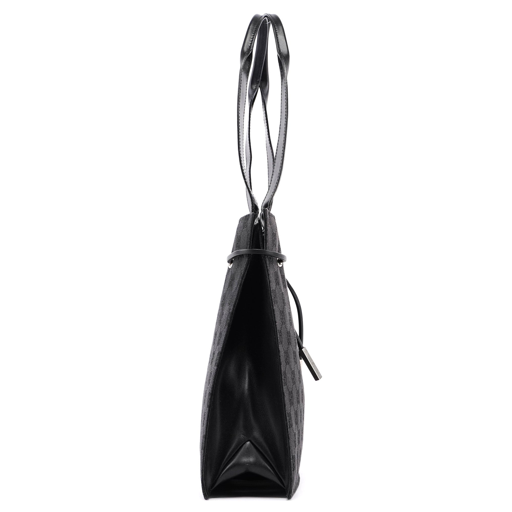 Gucci Black GG Canvas Drawstring Tote