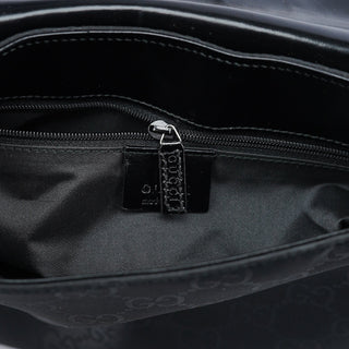 Gucci Black GG Canvas Flap Shoulder Bag