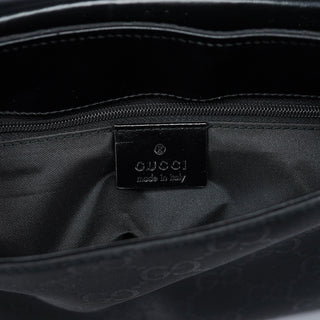 Gucci Black GG Canvas Flap Shoulder Bag