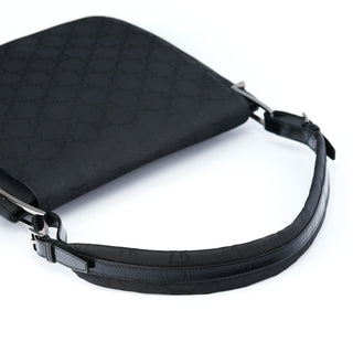 Gucci Black GG Canvas Flap Shoulder Bag