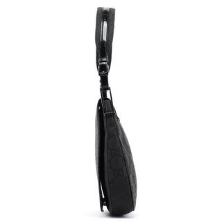 Gucci Black GG Canvas Flap Shoulder Bag