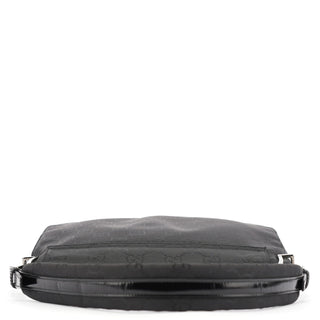 Gucci Black GG Canvas Flap Shoulder Bag