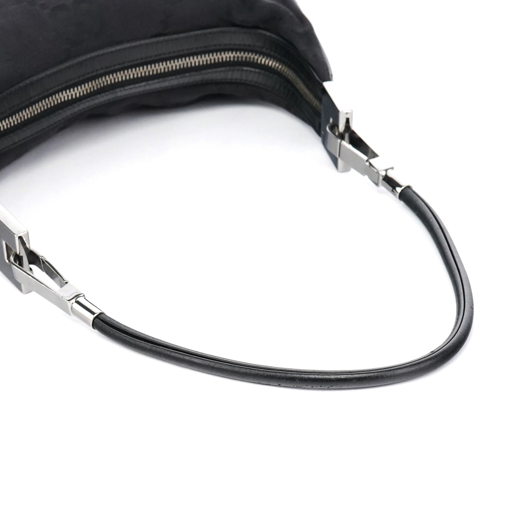 Gucci Black GG Canvas Hobo Shoulder Bag