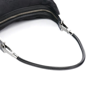 Gucci Black GG Canvas Hobo Shoulder Bag