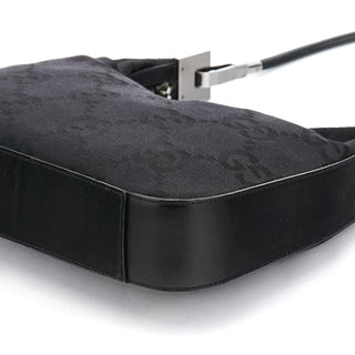 Gucci Black GG Canvas Hobo Shoulder Bag