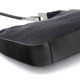 Gucci Black GG Canvas Hobo Shoulder Bag