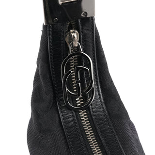 Gucci Black GG Canvas Hobo Shoulder Bag