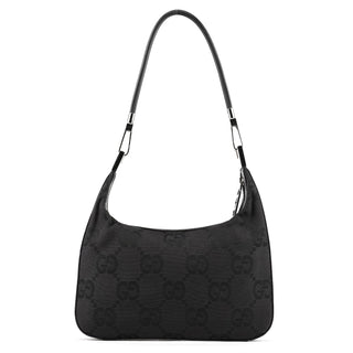 Gucci Black GG Canvas Hobo Shoulder Bag