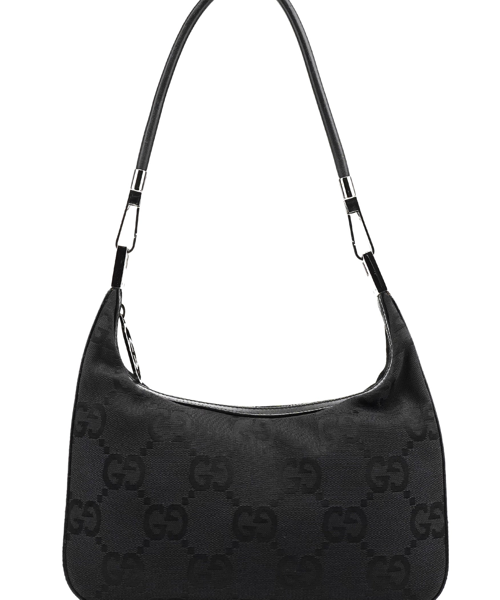 Gucci Black GG Canvas Hobo Shoulder Bag