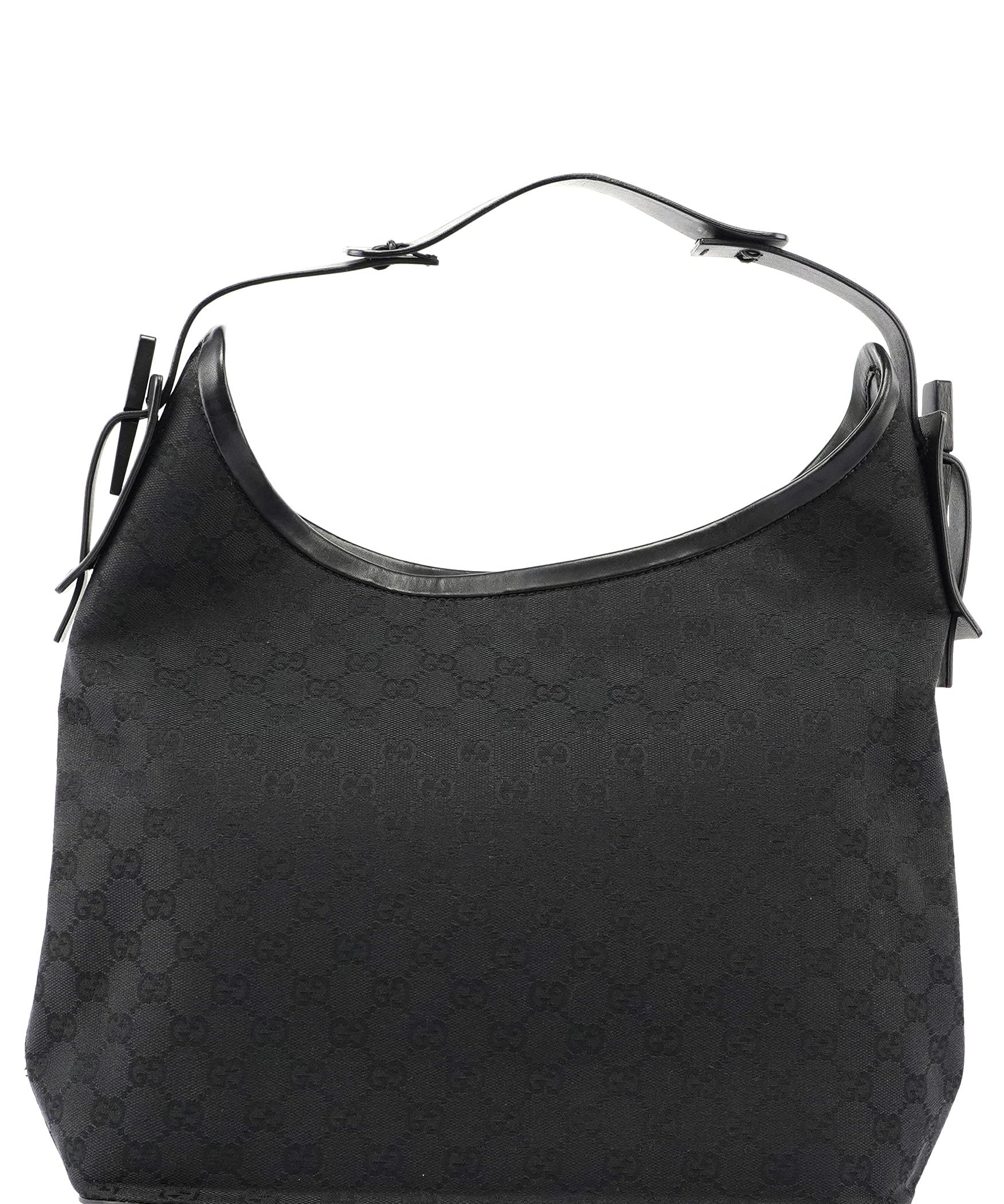 Gucci Black GG Canvas Leather Shoulder