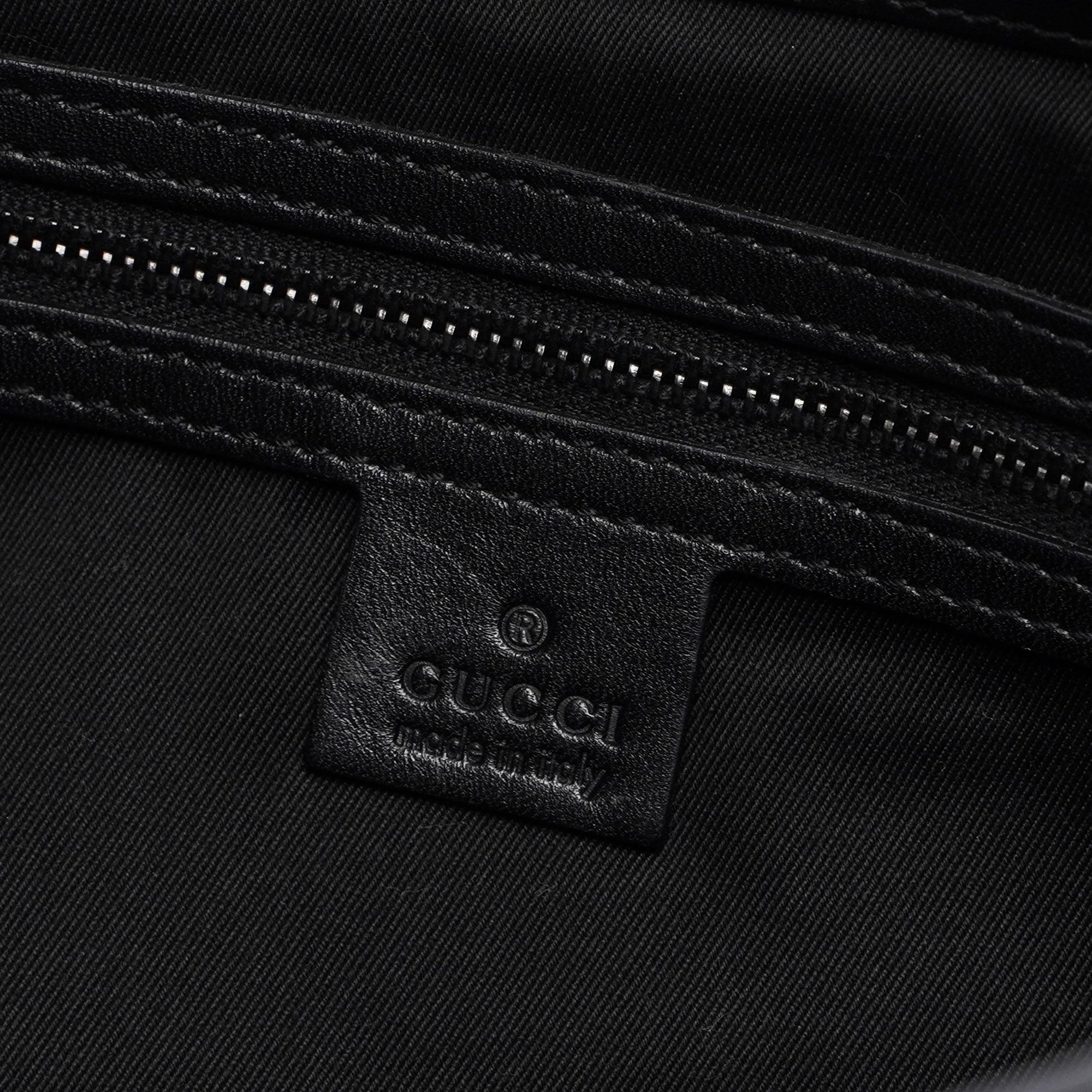 Gucci Black GG Canvas Leather Shoulder