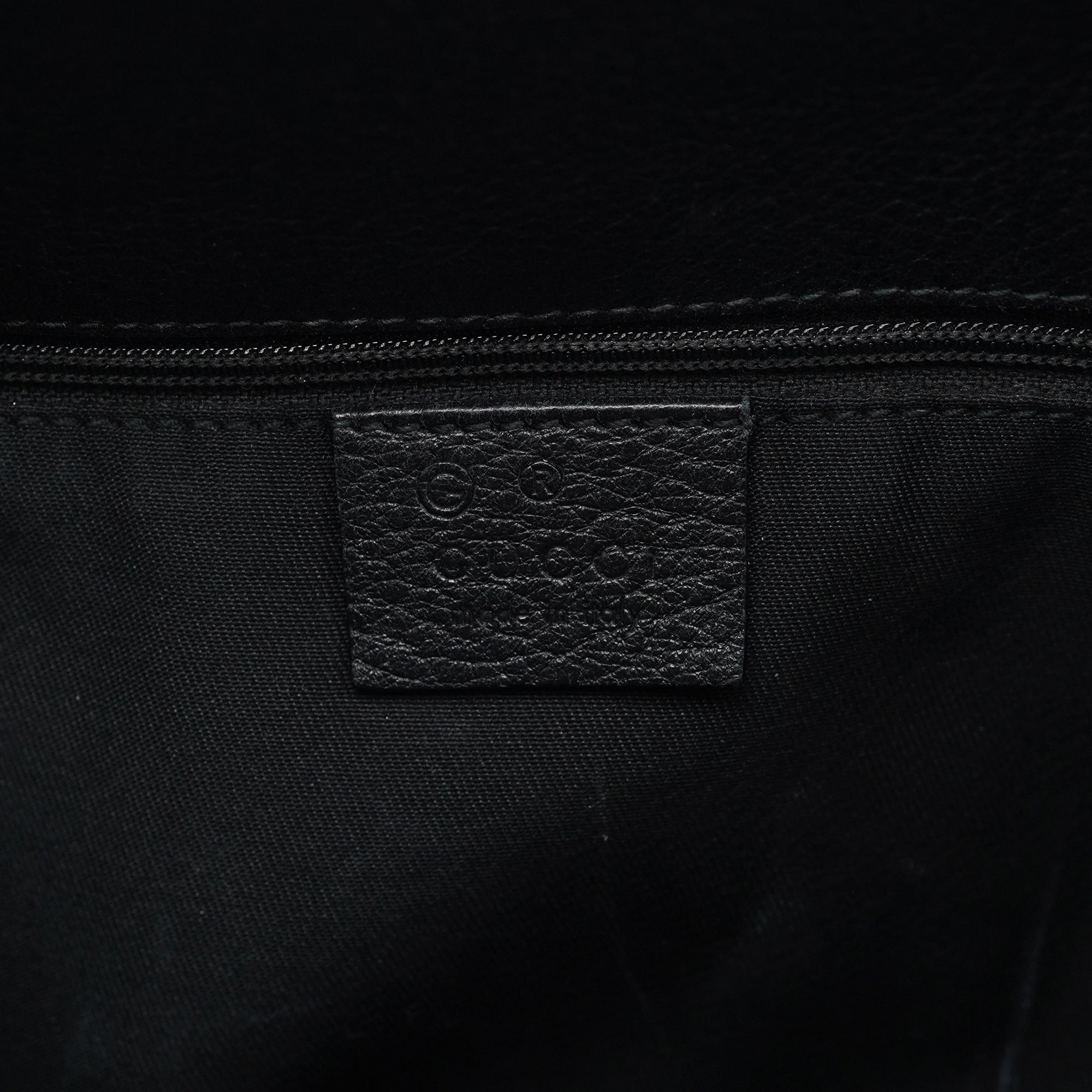 Gucci Black GG Canvas Leather Tote Bag