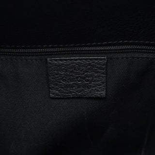 Gucci Black GG Canvas Leather Tote Bag