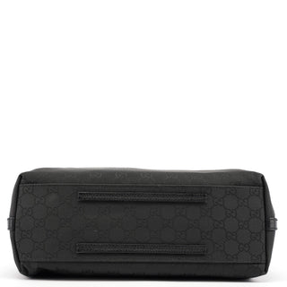 Gucci Black GG Canvas Leather Tote Bag