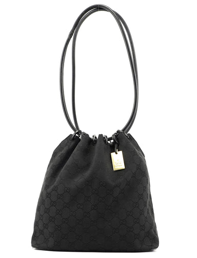 Gucci Black GG Drawstring Bag