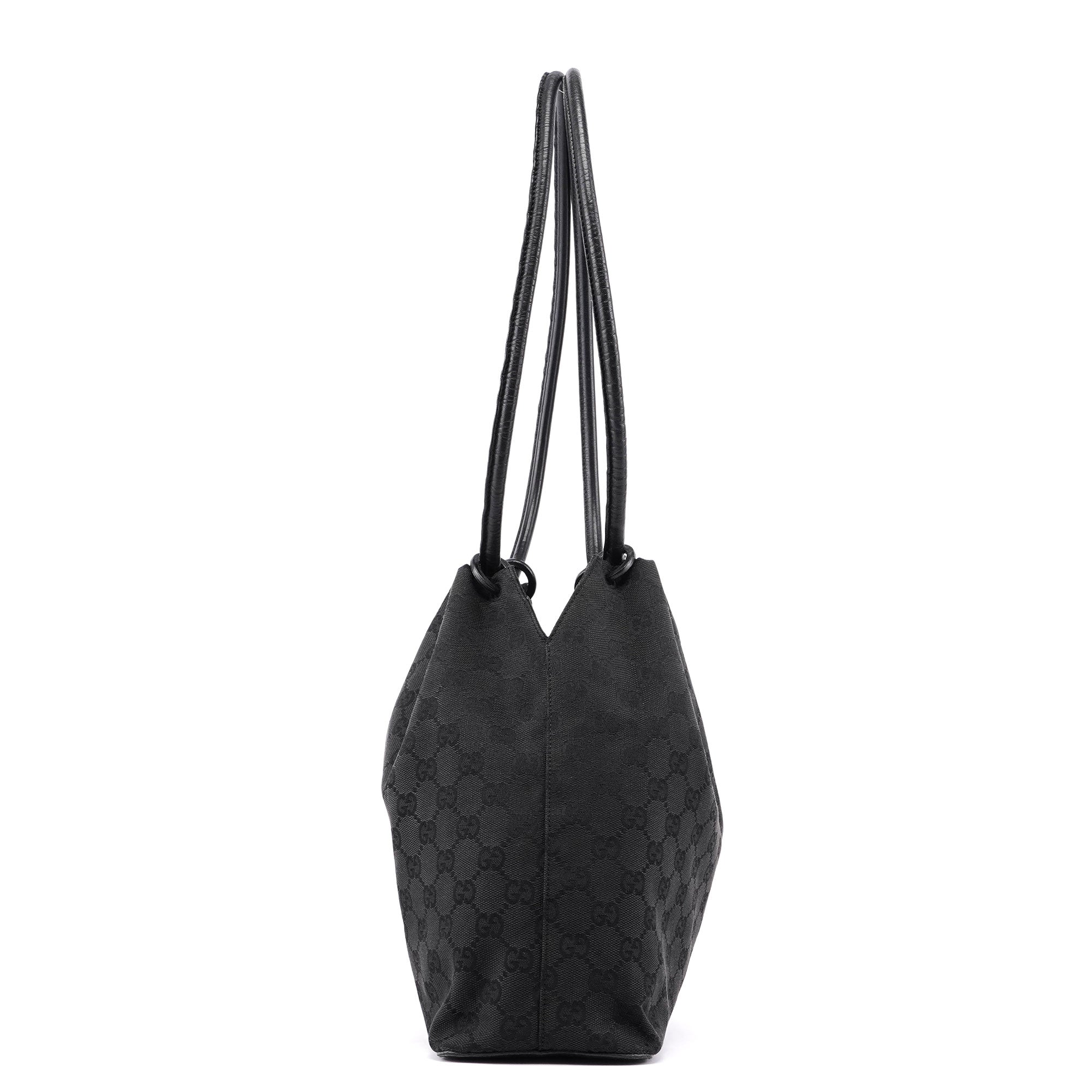 Gucci Sac porté épaule à lien coulissant en toile GG noire