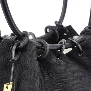 Gucci Black GG Drawstring Shoulder Bag