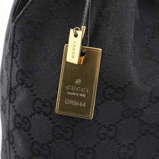 Gucci Black GG Drawstring Shoulder Bag