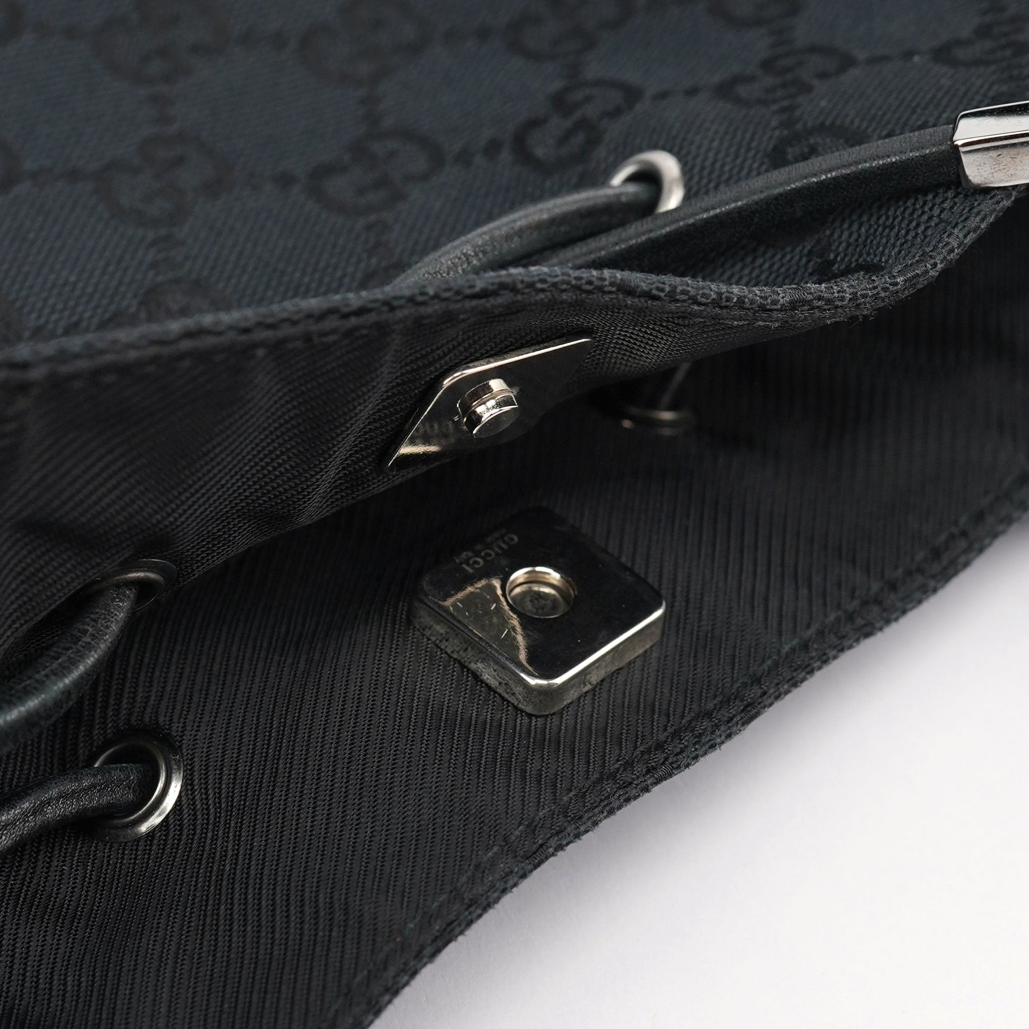 Gucci Black GG Drawstring Tote Bag