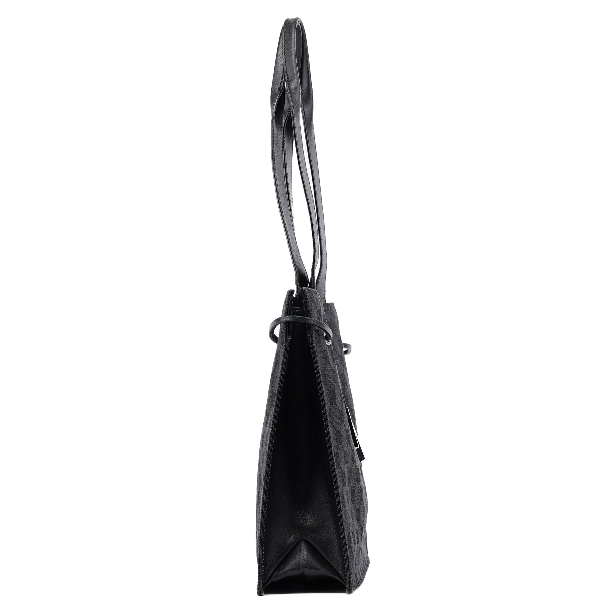Gucci Sac cabas à lien coulissant en toile GG noire