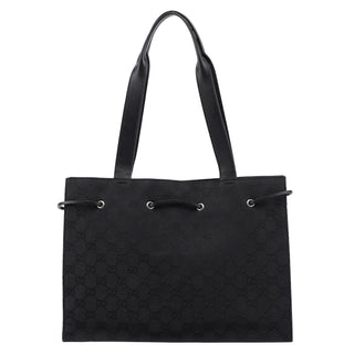 Gucci Black GG Drawstring Tote Bag