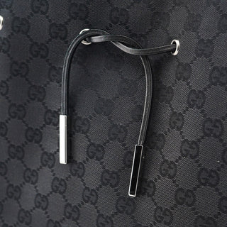 Gucci Black GG Drawstring Tote Bag