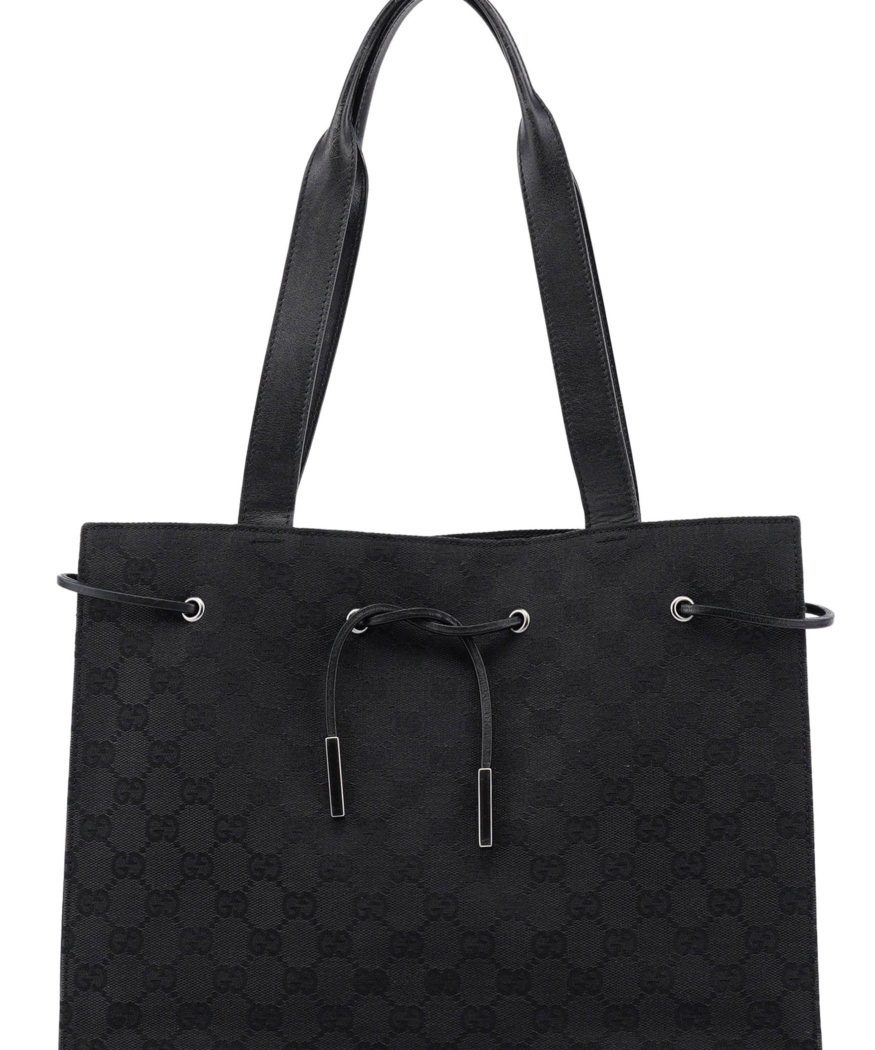 Gucci Black GG Drawstring Tote Bag