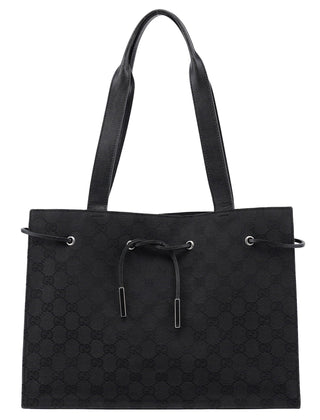 Gucci Black GG Drawstring Tote Bag