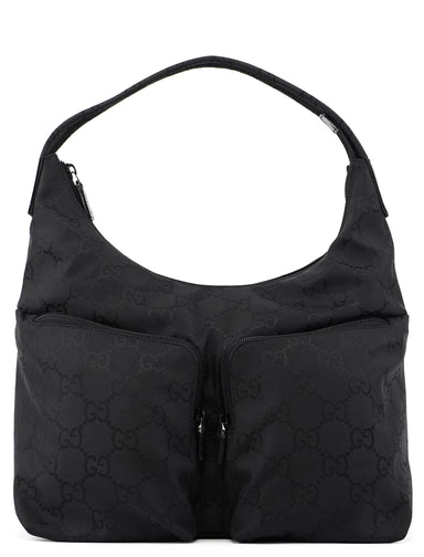 Gucci Black GG Dual Pocket Shoulder Bag