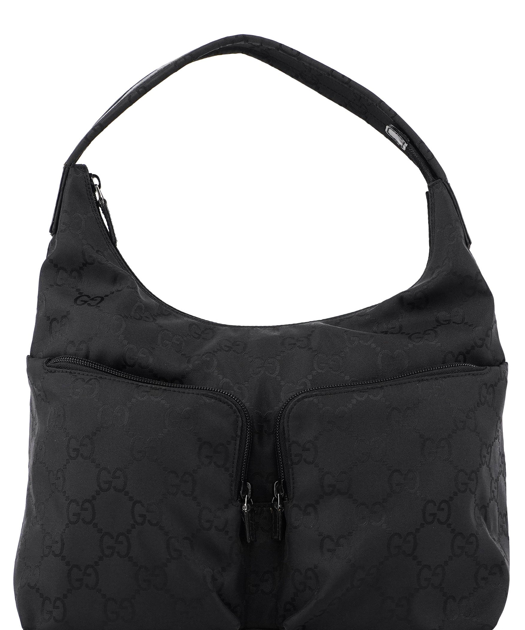 Gucci Black GG Dual Pocket Shoulder Bag