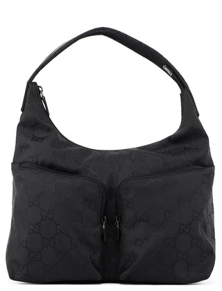 Gucci Black GG Dual Pocket Shoulder Bag