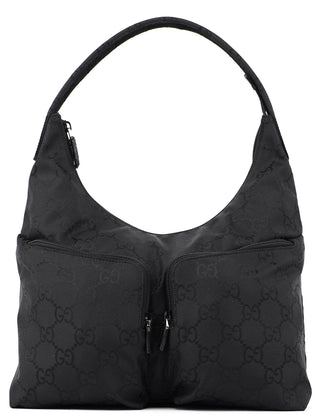 Gucci Black GG Dual Pocket Shoulder Bag