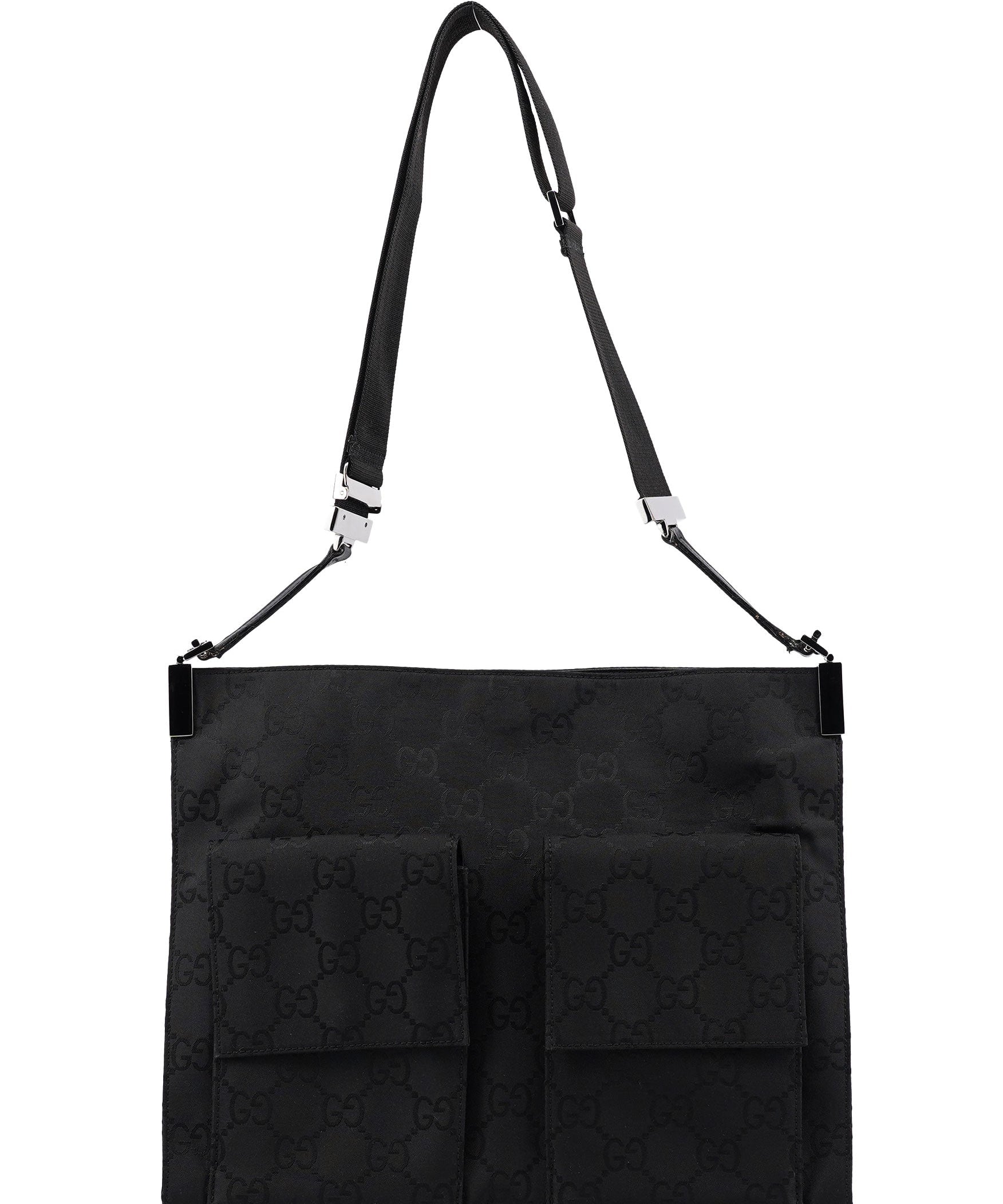 Gucci Black GG Dual Pocket Shoulder Bag
