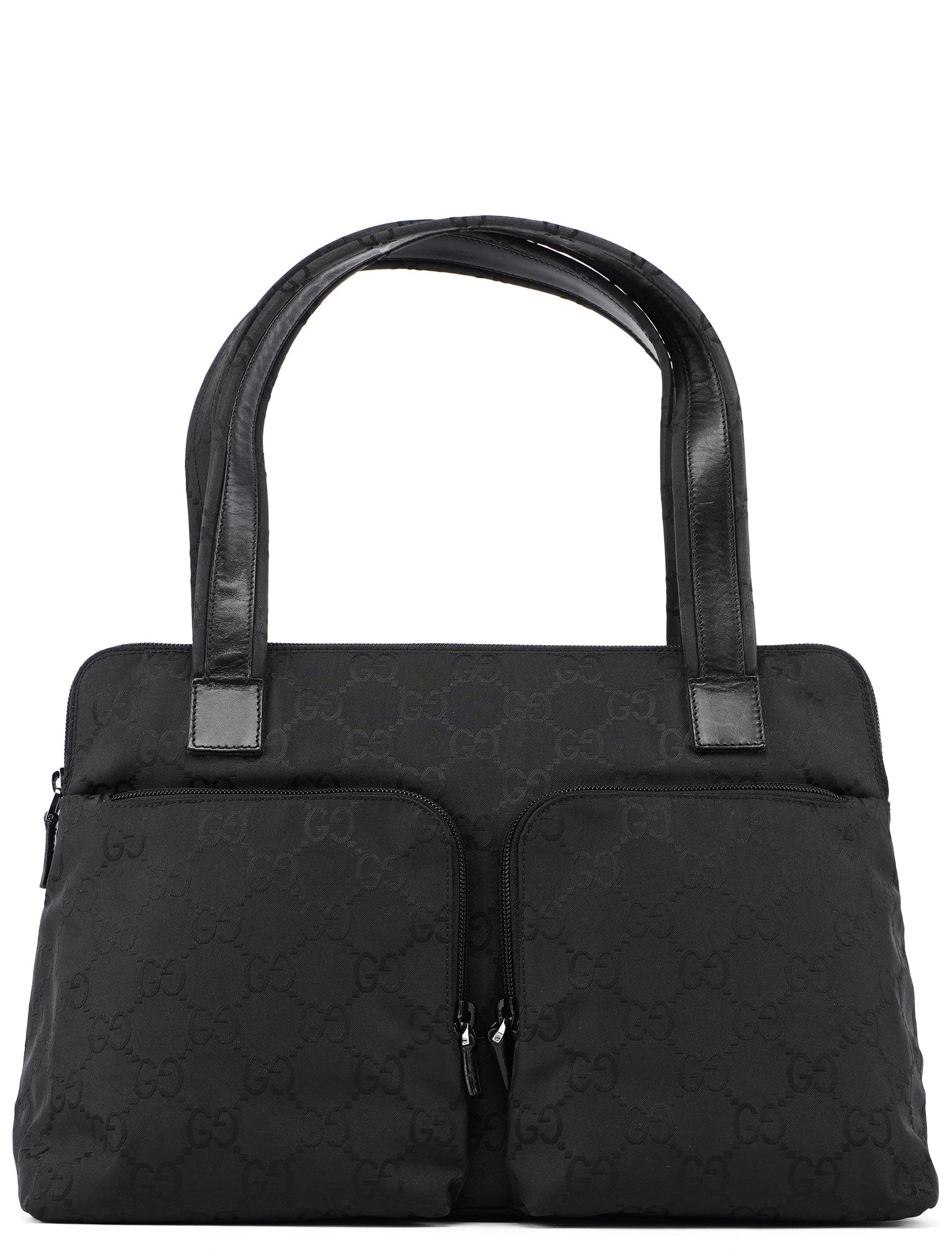 Gucci Black GG Dual Pocket Tote Bag