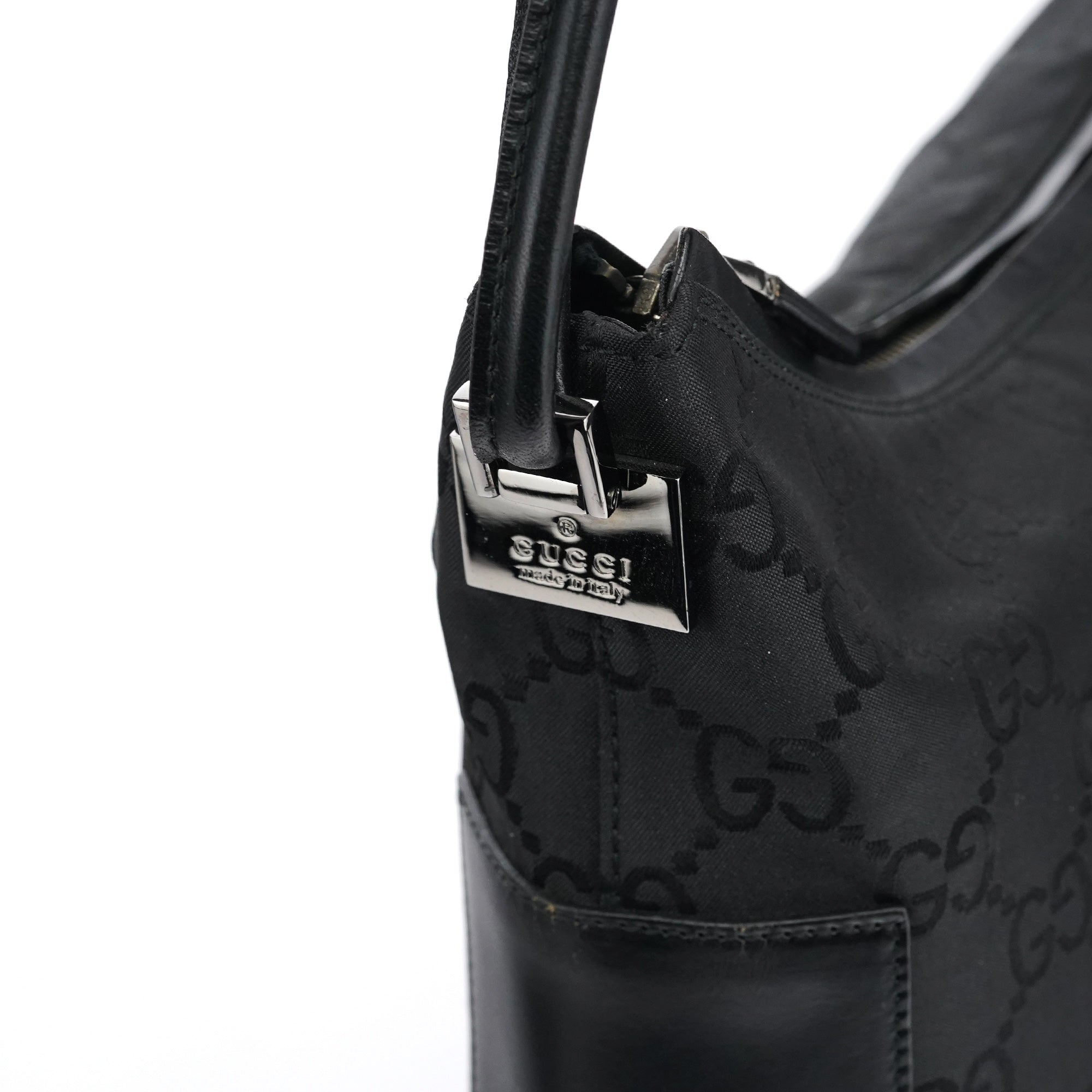 Gucci Black GG Hobo Shoulder Bag